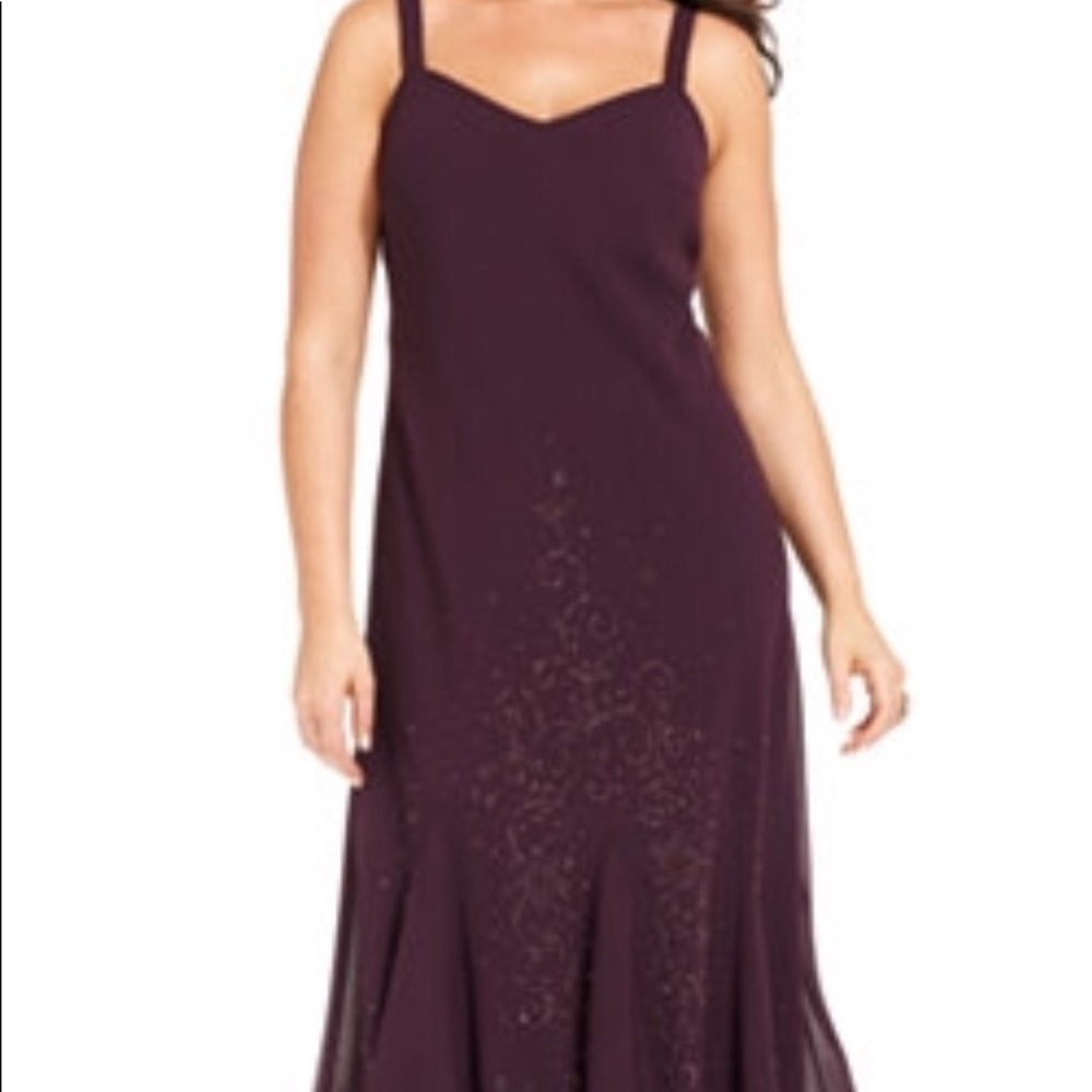 2 piece plus size Cocktail dress. Eggplant